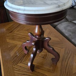 Victorian Round Table W/ Marble Top