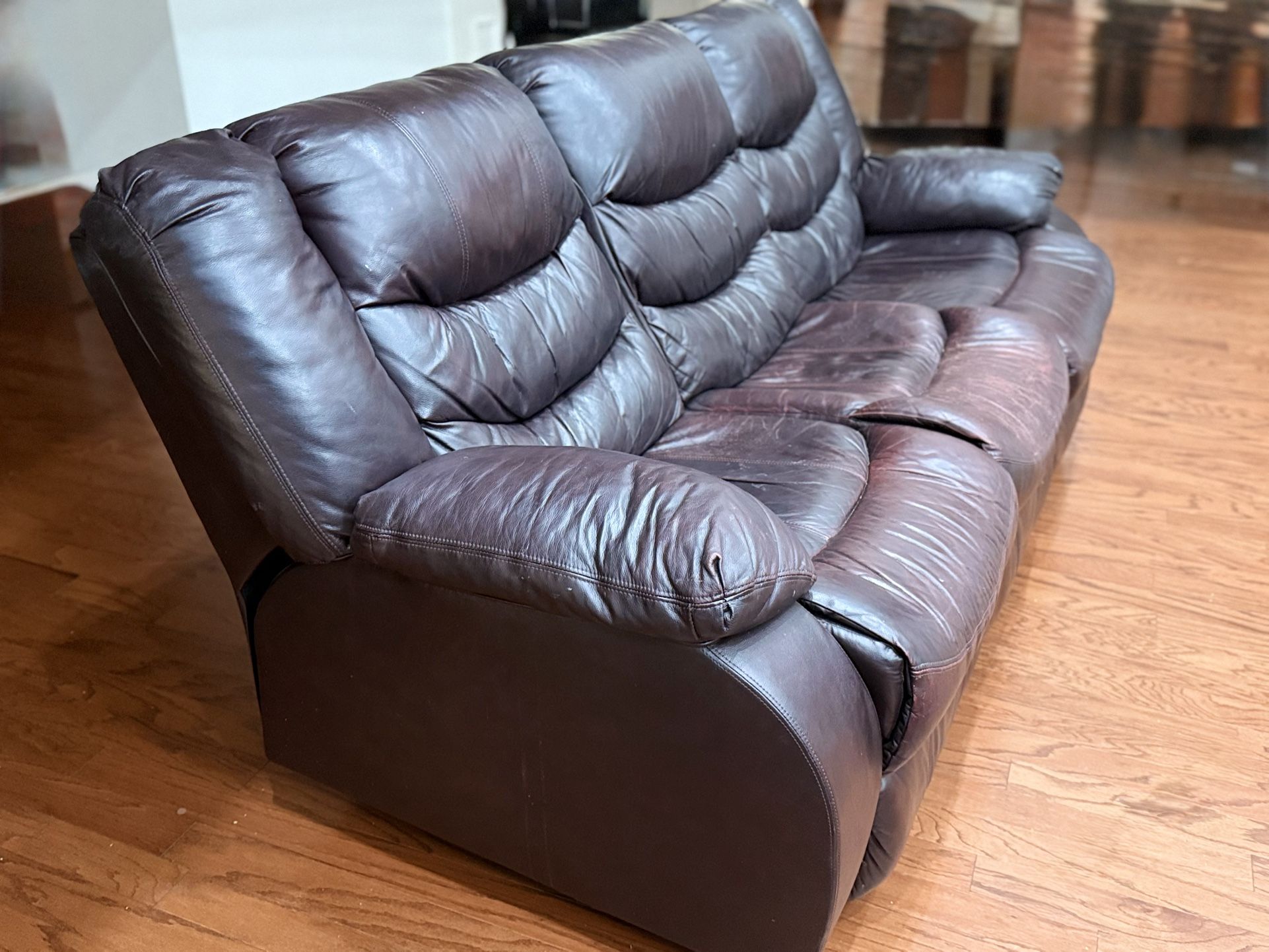 Ashley Leather Sofa, Love Seat, Coffee and Side table
