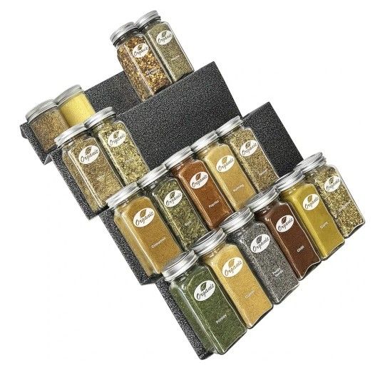 Spice Drawer Organizer - 4 Tier Rack Drawer