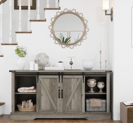 TV Stand for TVs up to 65 Inch, with sliding doors. 59"