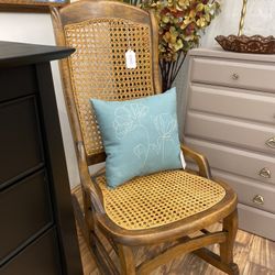 Vintage Wooden Cane Rocking Chair 
