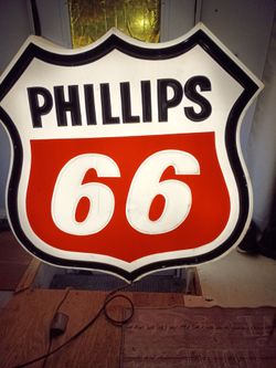 48x48 Phillips 66 illuminated vintage sign and two side pieces