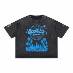 Sports Network Graphic Crop T-Shirt