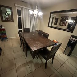 Heavy Wooden table With 6 Chairs 