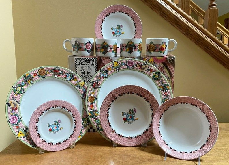 Vintage 1994 Mary Engelbreit Garden Time Dishes