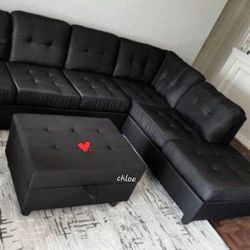 
💫ASK DISCOUNT COUPON■ sofa Couch Loveseat Living room set sleeper recliner daybed futon ♡heigh Black Velvet Sectional With Ottoman 