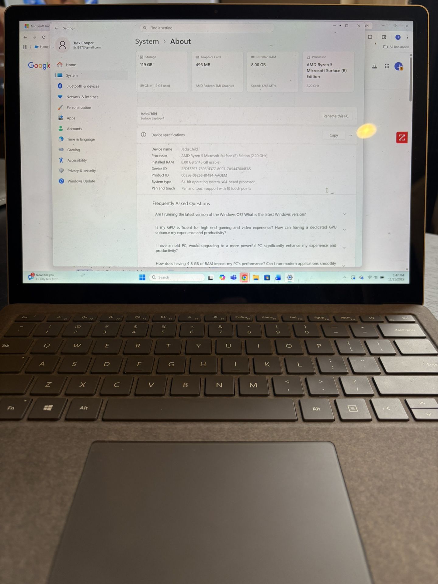 AMD Ryzen 5 Microsoft surface (R) Edition