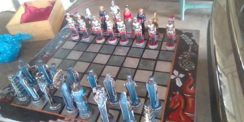 Spaniard and Aztec chess set and bored