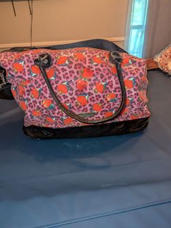 Weekender Bag: Rare Vintage Betsey Johnson Sequin Red Strawberry with Hearts bag