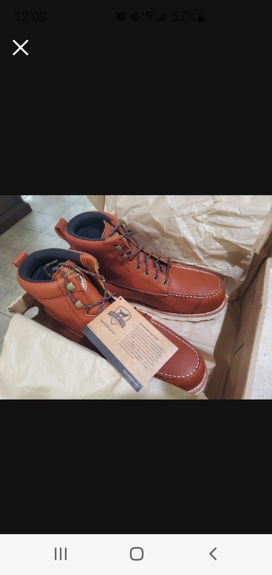 Mens 10.5W Redwing Irish Setter Steel Toe Boots
