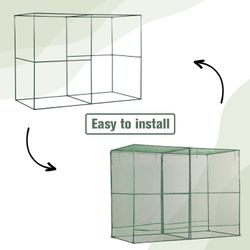 Crop Cage 8'x4'x6' Plant Protection Tent, Fruit Cage Netting Cover for Plants/Herbs/Fruit Garden, Yard, Lawn with 2 Zippered Enclosure Door