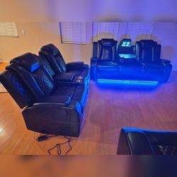 3PC Power recliner sofa set sofa loveseat and chair with 5 Recliners