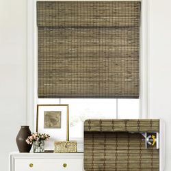 No Tools No Drill Cordless Bamboo Roman Shades, C-74