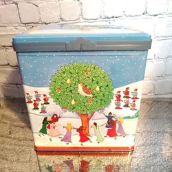 1999 Partridge In A Pear Tree Latching Flip Top Popcorn Tin Olive Can Company