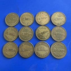 12- Of The Las Vegas Grand Prix Race Car Brass Tokens 