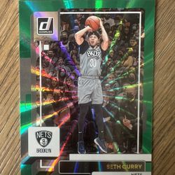 2022-23 Panini Donruss Seth Curry Green Laser #10 Brooklyn Nets