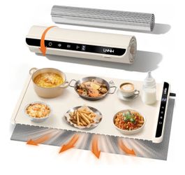 Food Warming Mat with Heat-Resistant Pad, 26X15 Inch, 6 Temperature & 6 Timer Settings, Child Lock Safety