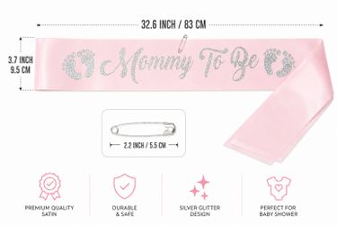 40 Mommy To Be Baby Shower Sashes - Pink Satin - New