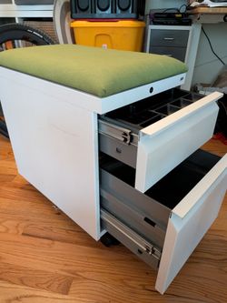 Mobile Filing Cabinet & Padded Bench Seat