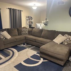 Large Comfortable brown sectional