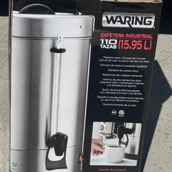 New Waring Commercial WCU110 Coffee Urn, 110 Cup Capacity, Stainless Steel , 1500W, 120V, 5-15 Phase Plug, Silver