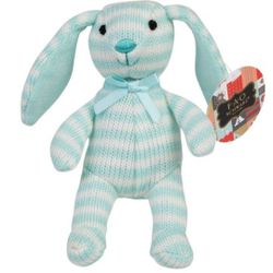 FAOSchwarz Blue & White Plush Bunny Rabbit Stuffie Stuffed Animal Plushie Toy 4" NWT