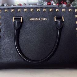Michael Kors Studded Satchel – Black