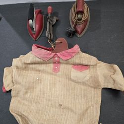 Vintage Primitive Iron, Toy Iron, Churn, Shirt