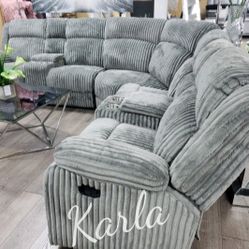 Large 3-pc Recliner Sectional  Set  Fur-Like  Material 