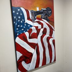American Flag 🇺🇸 Oil Painting On Canvas 