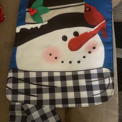 Christmas Snow Man Flag 