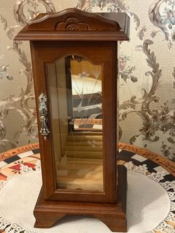 Wooden Jewelry Armoire with Glass Door