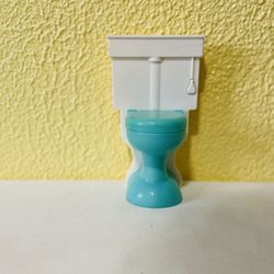 KidKraft Dollhouse Furniture Bathroom Toilet Turquoise White 5.5”