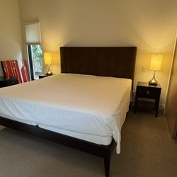 KING West Elm Bed + Mattresses