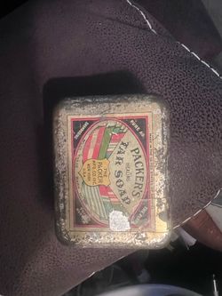 Vintage Packer’s Healing Tar Soap Tin – Antique Advertising New York