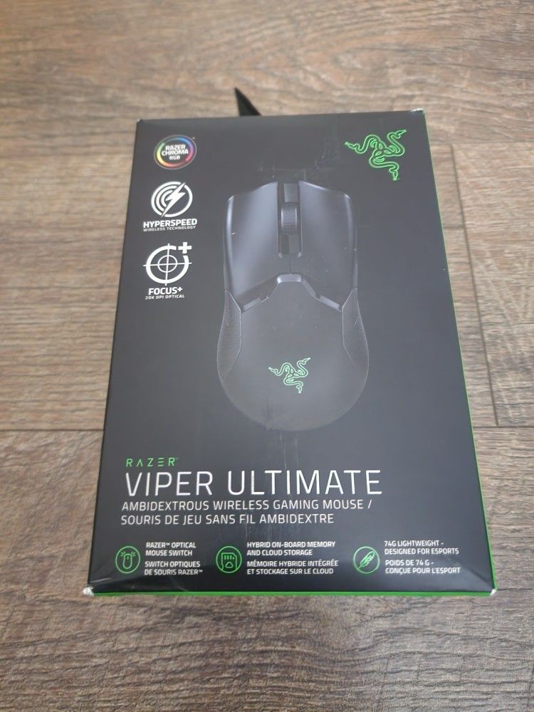 Razer Viper Ultimate Lightweight Wireless Gaming Mouse: Fastest Gaming Switches - 20K DPI Optical Sensor - Chroma Lighting - 8 Programmable Buttons