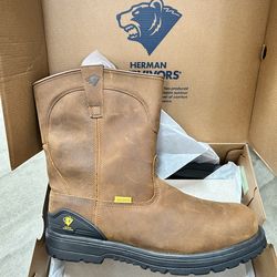 Herman Survivors Men's Bison Waterproof Pull On Steel Toe Work Boots