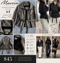 🖤 Vintage Marcia Collection Genuine Leather Jacket – Italy Skin – Size M