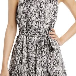 New Aqua Snake Print Party Dress S or M