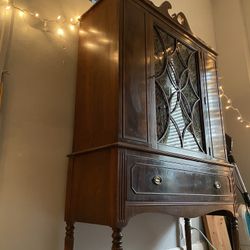 Vintage Wood Display /China cabinet 