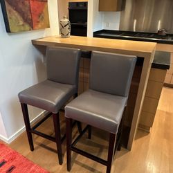 2  Leather Bar Stools