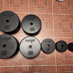 📦 FOR SALE: 305 lbs of Black Standard Pancake Weight Plates – $350