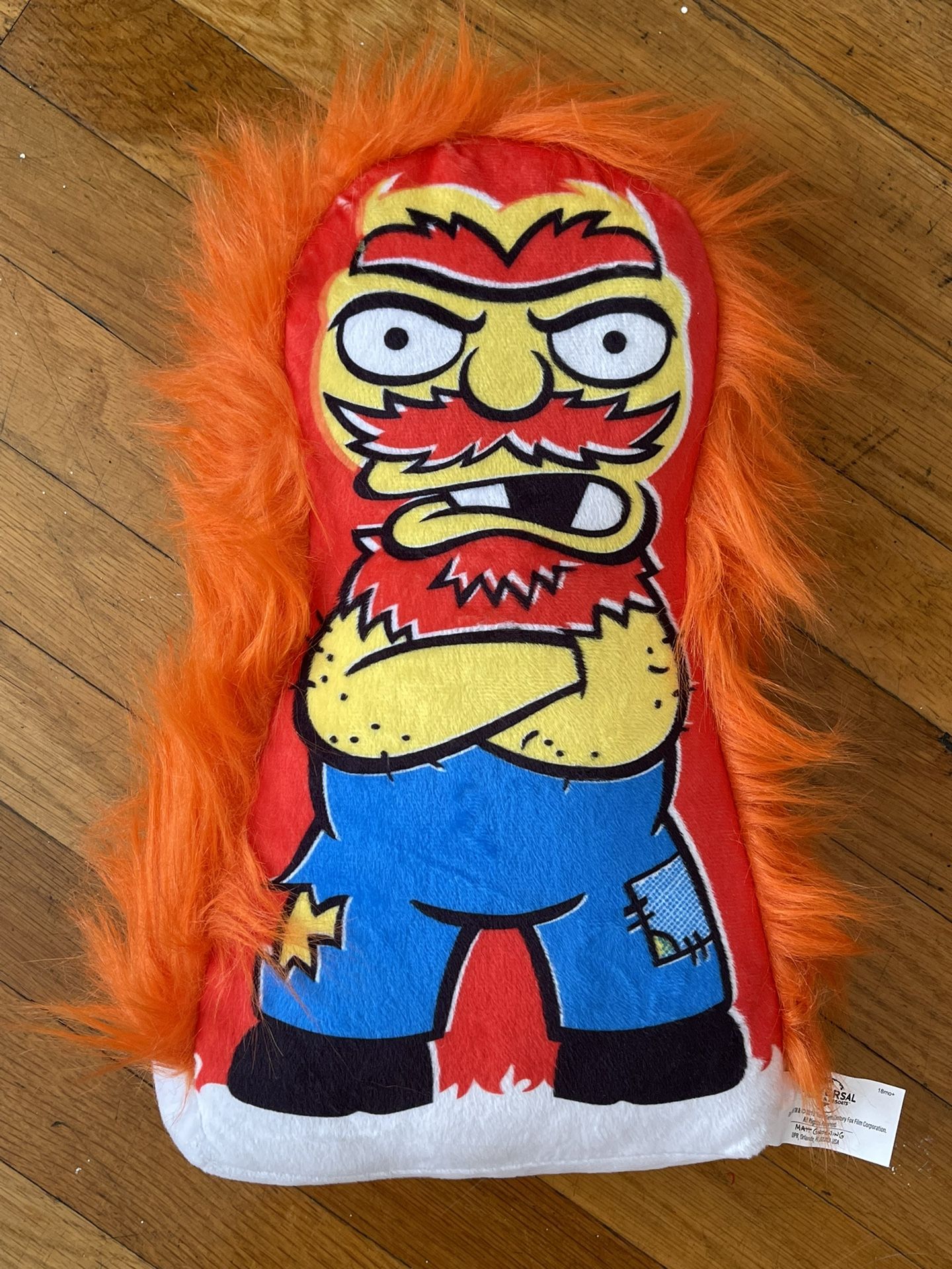 The Simpsons GROUNDSKEEPER WILLIE Plush Pillow Doll Universal Studios 14" Willy