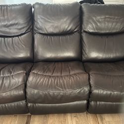 Reclining Leather Couch 