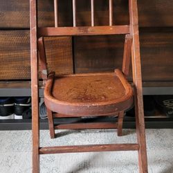 Vintage Child's Wooden Folding Chair 1940s/1950s. 