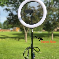 10.2" Ring Light with Bluetooth  Remote  Phone Tripod Stand & Phone Holder, Bluetooth Upgraded Dimmable LED Ring Light 