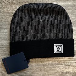 Black And Grey Checkered LV Beanie