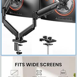ErGear Dual Monitor Arm, Full Adjustable Monitor Mount for 13–32″ Screens, Fast Install Computer Monitor Stand with Tool-Free VESA Mount, Max Load 19.
