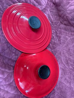 Le Creuset Red Enameled Cast Iron Lids – Set of 2