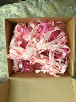 Baby girl pacifier neck less for baby shower game